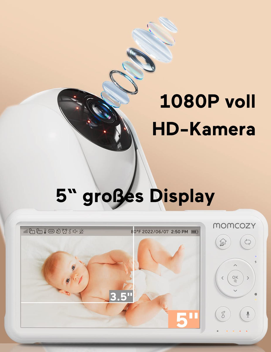 1 x RAW Customer Returns momcozy baby monitor with camera 1080P HD 5 i –  Jobalots Europe
