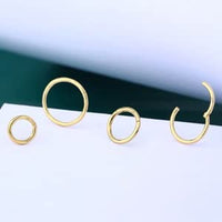 1 x RAW Customer Returns OUFER Body Piercing 18G 14K Solid Gold Hinged Clicker Segment Ring Lip Nose Hoop Helix Daith Tragus Septum Cartilage Earring 18G 6MM - RRP €71.05