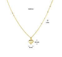 1 x RAW Customer Returns Sparkle14 - 585 real gold anchor - necklace with heart for women and girls - 5.5 x 6 mm heart - 14 carat gold necklace - 42 and 45 cm wearing length - sustainably produced - RRP €37.16