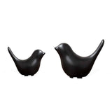 1 x RAW Customer Returns Moaobooh 2 Piece Bird Figurines Modern Animal Sculptures Ceramic Sculpture Home Decor for Living Room Bedroom Office Desk Cabinets Black  - RRP €16.99