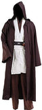 1 x RAW Customer Returns NUWIND Men s Jedi Costume Medieval Tunic Hood Cloak Cape Bathrobe Halloween Cosplay Outfit for Adults, Brown White, M - RRP €83.41