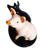 1 x RAW Customer Returns Pigs salt and pepper shaker set ceramic animals pigs gift 3 pieces - RRP €17.04