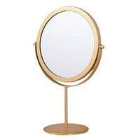 1 x RAW Customer Returns SZETOSY Table Mirror - Goodchanceuk Metal Swivel Mirror Freestanding Adjustable 19cm Round Gold  - RRP €18.99