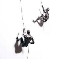 1 x RAW Customer Returns 3X Adventurous Friends Bronze Female Male Rock Climbers Man Woman Abseiling Hanging Female Male Statues Figures Ornaments Figurines Set of 3 Climbers Wall Decoration Sculpture Wall Art - RRP €79.99