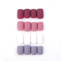 3 x Brand New 96pcs Short Square Matte Fake Nails Acrylic Nails Romantic Flowers  - RRP €20.22