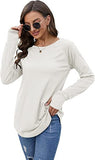 1 x RAW Customer Returns Ebifin Long Sleeve Women s Long Shirt Crew Neck Long Sleeve Top Shirts Basic Blouses Tunic Tee Tops.White.S - RRP €28.08