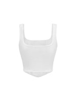 1 x RAW Customer Returns GORGLITTER Crop Tops Women Summer Crop Top Y2k Crop Top 90s Crop Tank Top With U Neck Basic Top White S - RRP €21.17