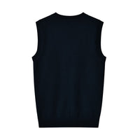 1 x RAW Customer Returns SMILING PINKER Boys Knitted Vest V-Neck Children s Cotton Sleeveless Pullover Dark Navy, 5-6 Years  - RRP €21.89