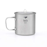 1 x RAW Customer Returns Keith 300ml 900ml Titanium Cup Outdoor Tableware Camping Travel Foldable Handle Cup 650ml  - RRP €46.39