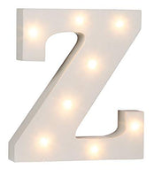 15 x Brand New LED letters alphabet illuminated letters A to Z and characters selectable wood white lacquered battery operated LED letter Z  - RRP €89.25