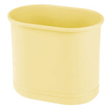 3 x Brand New mDesign practical trash can oval trash can for bathroom, office and kitchen with enough space for trash small metal wastepaper basket light yellow - RRP €108.99