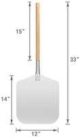 1 x RAW Customer Returns Ga HOMEFAVOR Aluminum Pizza Shovel 12-Inch x 14-Inch Pizza Peel with Wooden Handle Pizza Party with Dismountable Wood Handle - RRP €22.99