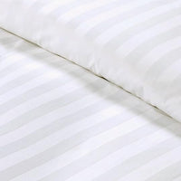 1 x RAW Customer Returns Amolavet Hotel Bed Linen 200x200 Cotton White 3-piece Set Bed Linen 200x200 Mako Satin Cotton Damask Stripes White with Zipper for Summer - RRP €55.45