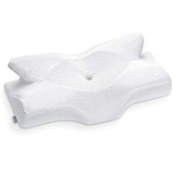 1 x RAW Customer Returns Elviros Cervical Orthopedic Memory Foam Pillow Removable Ergonomic Neck Pillow for Neck and Shoulder Pain Neck Support Pillow, 70 x 42 x 14cm More Soft - RRP €50.28