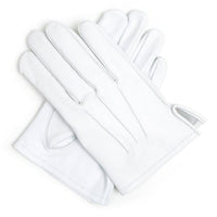 1 x RAW Customer Returns White leather gloves 100 soft leather - Size small - RRP €29.46