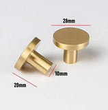 1 x RAW Customer Returns Pack of 10, Brushed Brass Furniture Knobs, Gold Drawer Knobs, Copper Dresser Knobs, Handles for Kitchen Bathroom Washroom Furniture Round  - RRP €24.95