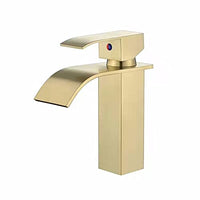 1 x RAW Customer Returns imiiHO 007 Bathroom Sink Faucet Chrome Gold , Stainless Steel 304, Hoses Included, Deck Mounted - RRP €55.63