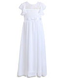 1 x RAW Customer Returns TYHTYM Flower Girl Dress Pageant Wedding Lace Dress Prom Dress Ball Gown Girls Party Dress Flutter Sleeve White Size 10-11 Years, White  - RRP €42.99