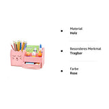 1 x RAW Customer Returns Desk Organizer Pen Holder Pink Pen Holder for Kids Desk Stationery Storage Organizer Made of Wood for Pencils, Makeup Brushes - RRP €13.51