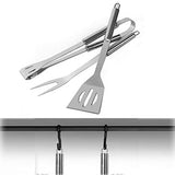 1 x RAW Customer Returns GQC stainless steel grill cutlery set, 3-piece grill tool set, professional grill cutlery sets in carrying bag BBQ grill tool grill set tools for men and women camping garden - RRP €14.4