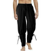 1 x RAW Customer Returns COSDREAMER Medieval Viking Pirate Pants for Men, Black 3XL - RRP €29.54