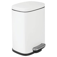 1 x RAW Customer Returns mDesign Trash can with pedal, lid and plastic bucket Waste container made of steel and with 5 liter capacity Small trash can for bathroom, kitchen, office, etc. - white - RRP €30.17