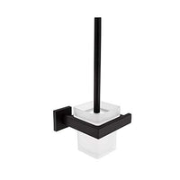 1 x RAW Customer Returns Turs Bathroom Bath Toilet Brush with Holder Storage Organizer Stylish Metal Brush Holder SUS 304 Stainless Steel Rustproof Wall Mount, Matte Black, A7009BK - RRP €34.84