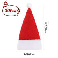 9 x Brand New VALICLUD 30pcs Mini Santa Hats Table Cutlery Covers Christmas Decorations Wine Bottle Small Hats Santa Claus Hat - RRP €172.8