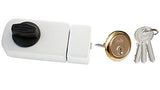 1 x RAW Customer Returns Box lock additional lock additional door lock 50 60 external cylinder door lock white - RRP €18.66