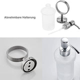 1 x RAW Customer Returns EXLECO Soap Dispenser Wall Mounted Glass Shampoo Dispenser Self-Adhesive Drilling 200ml Satin Glass Bottle Hand Sanitizer Box without Drilling Shower Gel Soap Dish with Stainless Steel Holder Funnel - RRP €20.99