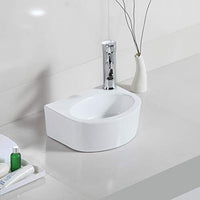 1 x RAW Customer Returns Oval wall mounted ceramic washbasin for cloakroom and bathroom right hand  - RRP €61.9