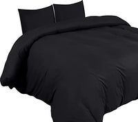 1 x RAW Customer Returns Utopia Bedding bed linen 200x200 set - microfiber duvet cover 200x200 cm 2 pillowcases 80x80 cm - black - RRP €19.79