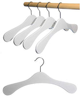 1 x RAW Customer Returns Hagspiel wooden clothes hangers, coat hangers made of beech wood, 5 pieces painted white Made in Austria - RRP €27.9