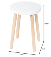 1 x RAW Customer Returns Spec-Wood wooden stool - wooden bar stool - small stool - kitchen stool - wooden flower stand - small coffee table - wooden decoration - plant stand - round stool - white natural beech - RRP €39.32