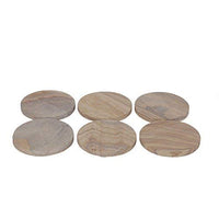 1 x RAW Customer Returns GoCraft Sandstone Absorbent Coasters, Natural Yellow Sandstone Round Coasters for Your Drinks, Beverages and Wine Bar Glasses Pack of 6  - RRP €26.86