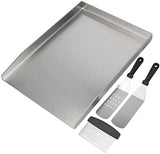 1 x RAW Customer Returns GriHero 45x30CM stainless steel grill plate, BBQ plancha grill tray for Napoleon Rogue also with rear burner , Weber charcoal and most grills - RRP €69.77