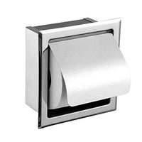 1 x RAW Customer Returns Tiamu built-in toilet paper holder made of stainless steel, wall toilet paper holder with lid, modern paper dispenser dustproof and waterproof, concealed tissue roll dispenser for hotels, bathrooms - RRP €21.17