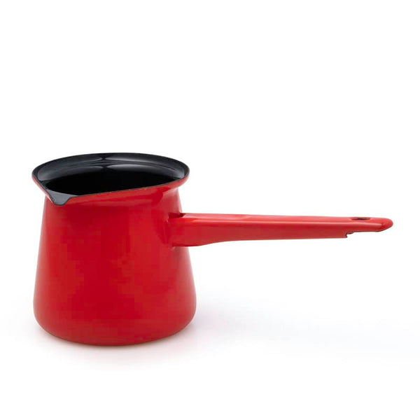 1 x RAW Customer Returns Metalac Turkish coffee pot 0.7L - Shadow red - Steel enamel - Ideal for the traditional preparation of Turkish coffee - RRP €19.06