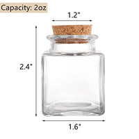 1 x RAW Customer Returns Dicunoy 20pcs Glass Containers with Cork, 60ml Square Mini Containers with Cork Stopper, Small Mason Jars with Lids for Wedding and Party Favors, Crafts, Potions, Spices - RRP €16.57