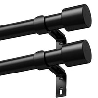 1 x RAW Customer Returns Black Curtain Rod Curtain Rod Extendable Curtain Rod Curtain Rods for Windows Outdoor Black Matt, 76 to 152 cm, A2, 2Pcs  - RRP €40.33