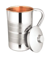 1 x RAW Customer Returns Zap impex Luxury Copper Steel Water Pitcher with Stainless Steel Exterior and Pure Copper Interior 1600ml for Serving Tableware for Home and Kitchen - RRP €39.99