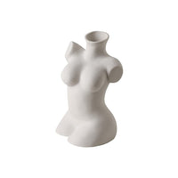 1 x RAW Customer Returns Female Body Vase with Female Shape for Decoration Face Vase for Flowers Ceramic Vase White Pampas Vase Grassland Decoration Living Room Decoration Accessories - RRP €60.41