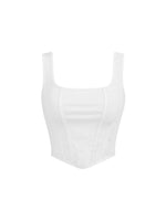 1 x RAW Customer Returns GORGLITTER Crop Tops Women s Summer Crop Top Y2k Crop Top 90s Crop Tank Top with U Neck Basic Top White S - RRP €21.17