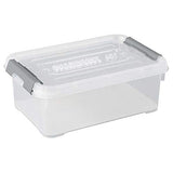 1 x RAW Customer Returns Allibert Handy Plus storage box with lid 4L in transparent silver, plastic, 29.5 x 19.5 x 11 cm - RRP €20.4