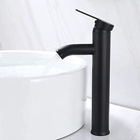 1 x RAW Customer Returns Bathroom faucet, black basin faucet, bathroom faucet, wear-resistant, suitable for inner diameter 32mm to 42mm - RRP €33.99