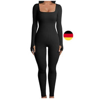 1 x RAW Customer Returns Jumpsuit Women s Tight Yoga Bodysuit Overall Stretch Bodycon Tank Top Summer Romper Sexy One Piece Bodycon Sleeveless Sports Suit One-Piece Full Body Suit Tracksuit Black, S  - RRP €23.18