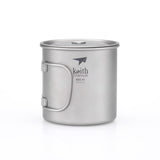 1 x RAW Customer Returns Keith 300ml 900ml Titanium Cup Outdoor Tableware Camping Travel Foldable Handle Cup 650ml  - RRP €46.39