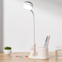 1 x RAW Customer Returns himmel desk lamp children s bedside lamp with pen holder, table lamp with automatic color change, dimmable rechargeable LED reading lamp for children white  - RRP €24.8