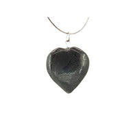 1 x RAW Customer Returns Mineral Import Necklace Pendant Heart made of Shungite - RRP €30.0