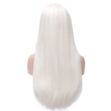 1 x RAW Customer Returns PORSMEER Women s White Long Straight Wigs for Women Girls Straight Middle Parting Wig Heat Resistant Synthetic Hair Wig for Daily Party Costume 24 Inches - RRP €22.64